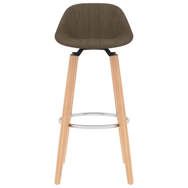 vidaXL バースツール 2点 ブラウン 布製