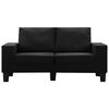 vidaXL 2人掛けソファ 布製 ブラック