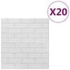 vidaXL 3D ウォールペーパー レンガ 自己粘着 20点 ホワイト