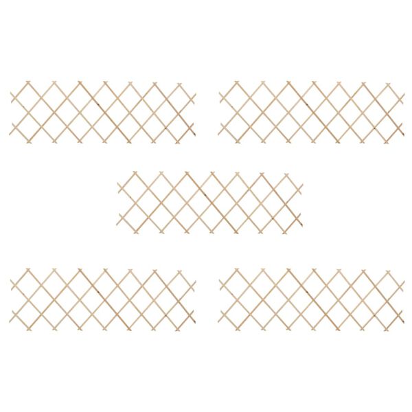 vidaXL トレリスフェンス 5面 180x60cm モミ材