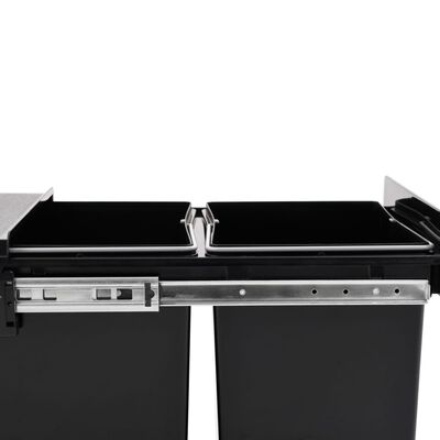 vidaXL キッチン食器棚引き出し式 リサイクルごみ箱 ソフトクローズ 20L
