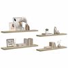 vidaXL フローティングウォールシェルフ 4点 オーク 120x23.5x3.8cm MDF