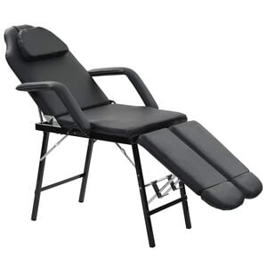 vidaXL 携帯用 フェイシャルエステチェア 合成皮革 185x78x76cm ブラック