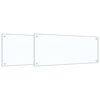 vidaXL キッチンスプラッシュバック 2 pcs トランスペアレント 100 x 40 cm 強化ガラス