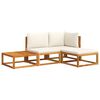 vidaXL 4点ガーデンソファセット クッション付き 木製 アカシア&ラタン