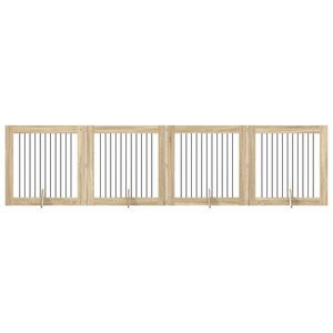 vidaXL スタンド付き犬ゲート 4 pcs ソノマオーク 100 x 100 cm エンジニアードウッド