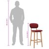 vidaXL バースツール 2点 ワインレッド 布製