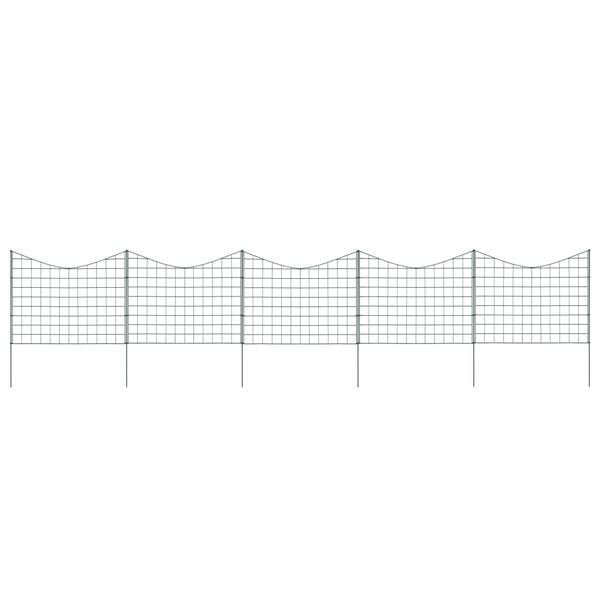 vidaXL アーチ型 下部 池用フェンスセット 77.5x64cm グリーン