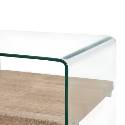 vidaXL コーヒーテーブル 透明 50x50x45cm 強化ガラス製