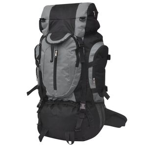 vidaXL 登山用リュック XXL 75L ブラック＆グレー