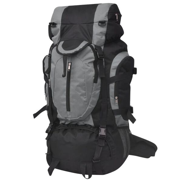 vidaXL 登山用リュック XXL 75L ブラック＆グレー