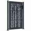 vidaXL ガーデンゲート アンスラサイト 100x150 cm スチール 竹デザイン