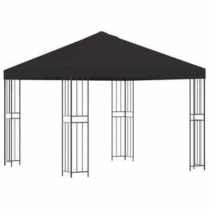 vidaXL ガゼボ 3 x 3 m アンスラサイト ポリエステルとスチール 190 gsm