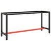 vidaXL ワークベンチフレーム マットブラック＆マットレッド 170x50x79 cm メタル