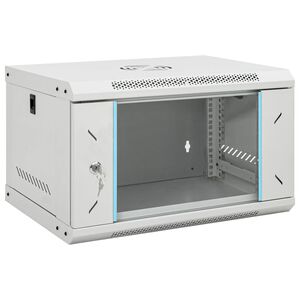 vidaXL 6U 壁掛けネットワークキャビネット 19インチ IP20 53x40x30 cm