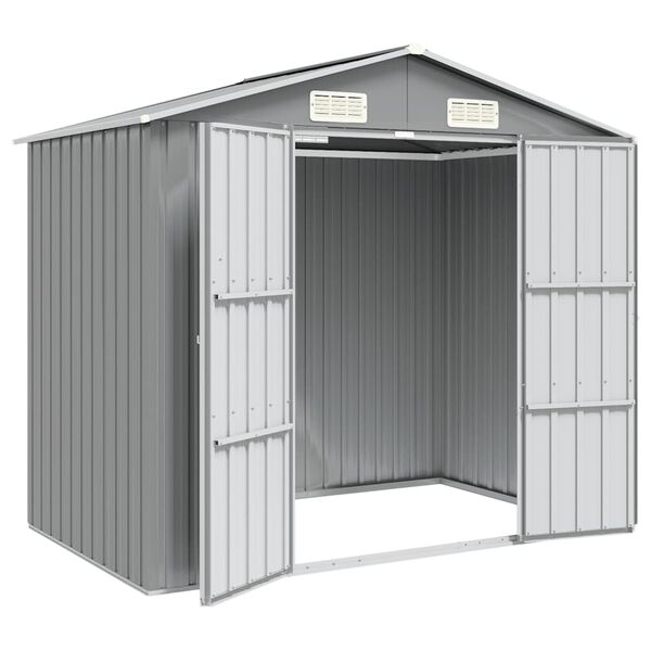 vidaXL ガーデン納屋 205x129x183cm 亜鉛メッキ鋼製 グレー