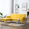 vidaXL L字型ソファ 布張り 186x136x79cm イエロー