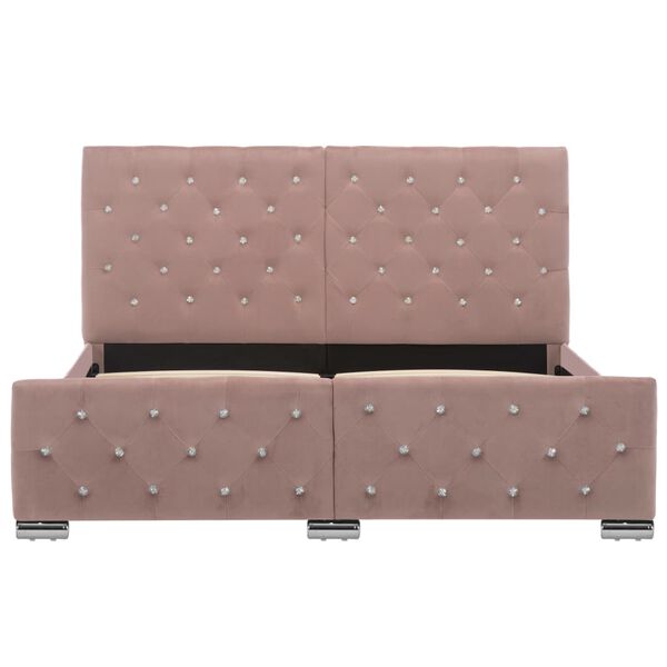 vidaXL ベッドフレーム ピンク 布製 140x200cm