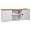 vidaXL TVキャビネット ホワイト 120x40x50cm パイン無垢材 パナマシリーズ