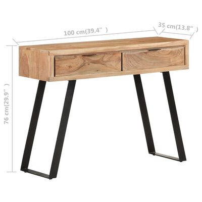 vidaXL コンソールテーブル 100x35x76cm ライブエッジ (天然木の形状) アカシア無垢材