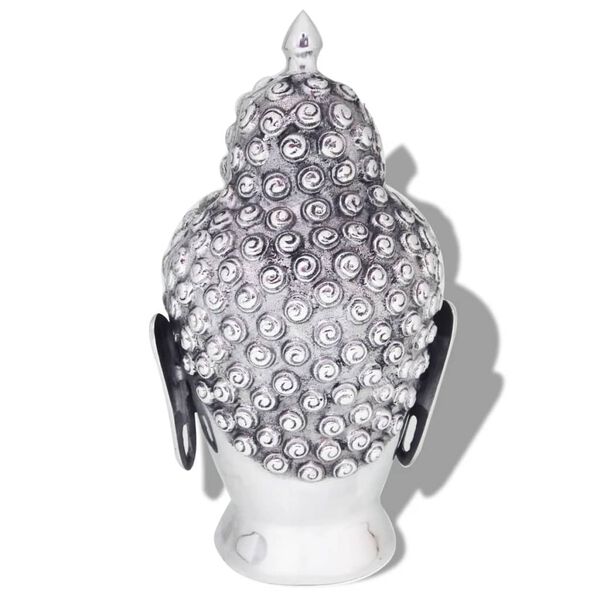 vidaXL ブッダヘッド 装飾品 アルミ製 シルバー