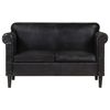 vidaXL 2人掛けソファ ブラック 本革製