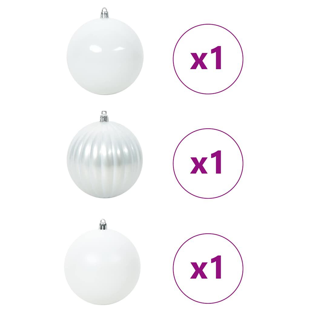 vidaXL クリスマスオーナメントセット XXL 3 個 ホワイト 直径 25 cm