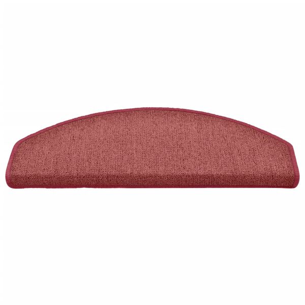 vidaXL 階段マット 15枚入り 65x24x4 cm ボルドー 半円形 大