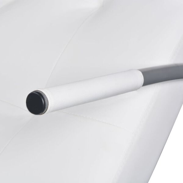 vidaXL シェーズロング ピロー付き ホワイト 合成皮革製