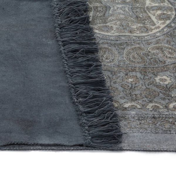 vidaXL キリムラグ コットン製 160x230cm 柄付き グレー