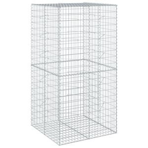 vidaXL 蛇籠バスケット カバー付き 100x100x200cm 亜鉛メッキ鉄