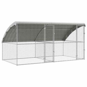 vidaXL 鶏小屋 2 pcs シルバー 400 x 200 x 200 cm 亜鉛めっき鋼
