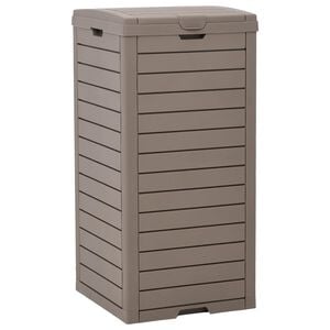 vidaXL 屋外用ゴミ箱 ライトブラウン 41x41x86 cm ポリプロピレン