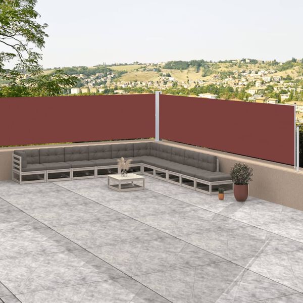 vidaXL 引き込み式サイドオーニング 100x1000cm ブラウン