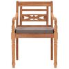 vidaXL バタビアチェア 2点 ダークグレークッション付き チーク無垢材