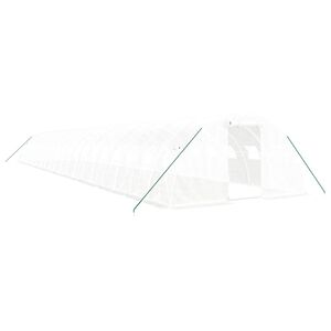 vidaXL スチールフレーム温室 ホワイト 80 m&sup2; 20x4x2 m