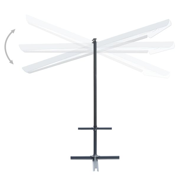 vidaXL ガゼボ 角度調節＆スライドルーフ付き 350x253x196cm クリーム