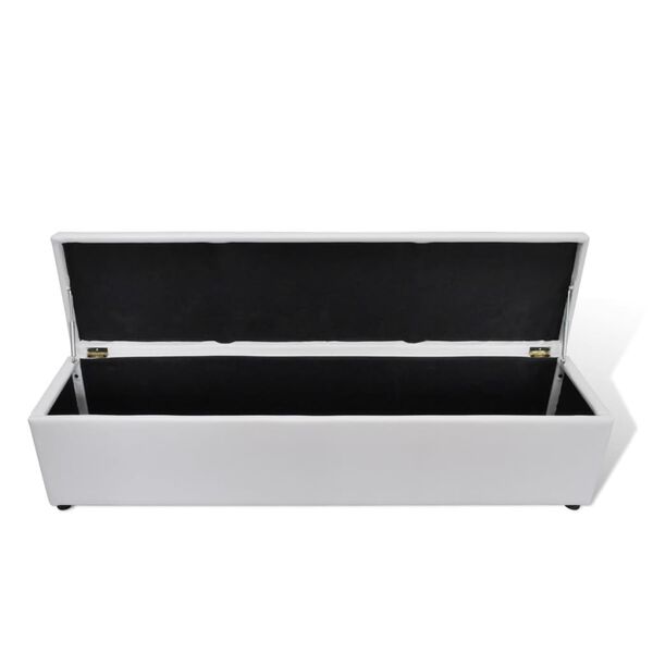 vidaXL 収納ベンチ ホワイト 168x44x44 cm