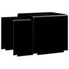 vidaXL ネストテーブル 2点 ブラック 42x42x41.5cm 強化ガラス製