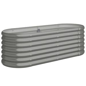 vidaXL ガーデンプランター 亜鉛メッキスチール 114x40x36 cm グレー