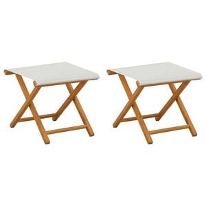 vidaXL デッキチェア 2 pcs ソリッドユーカリウッド クリーム