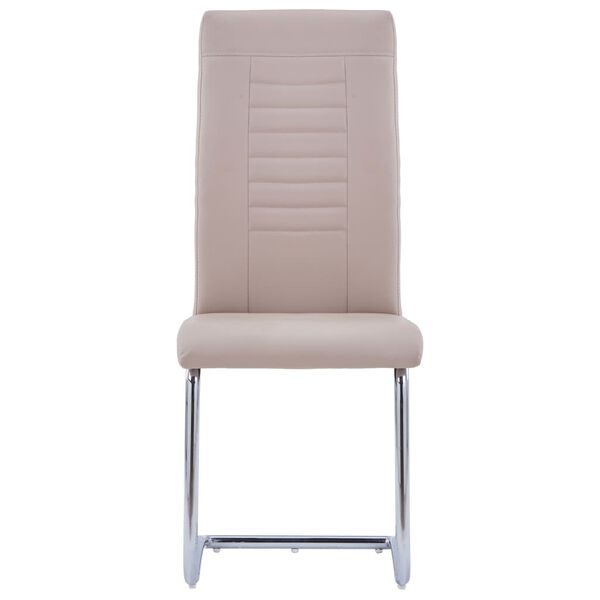 vidaXL カンチレバーダイニングチェア 2点 カプチーノ 合成皮革製