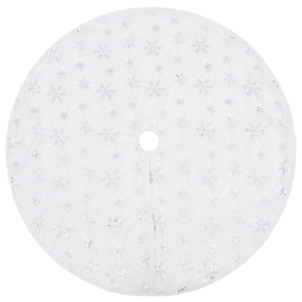 vidaXL 高級クリスマスツリースカート ホワイト 150 cm フェイクファー