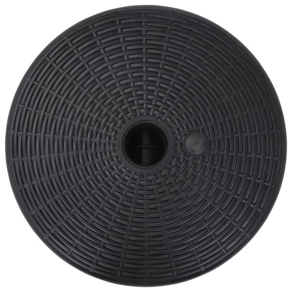 vidaXL パラソルスタンド 砂/水入り 24 L ブラック