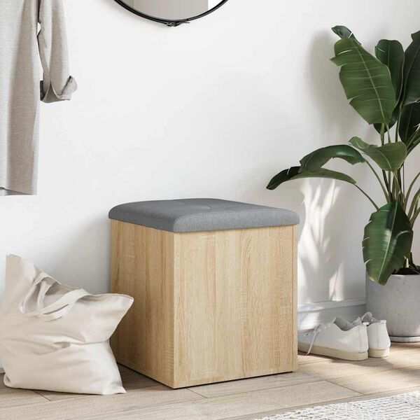 vidaXL 収納ベンチ ソノマオーク 42x42x45 cm エンジニアードウッド