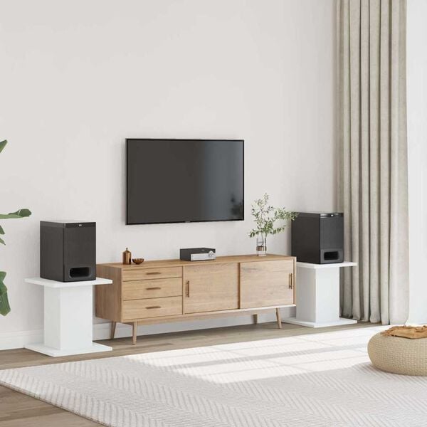 vidaXL スピーカースタンド 2個セット ホワイト 30x30x40cm エンジニアードウッド製