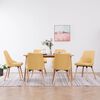 vidaXL ダイニングチェア 6点 布製 イエロー