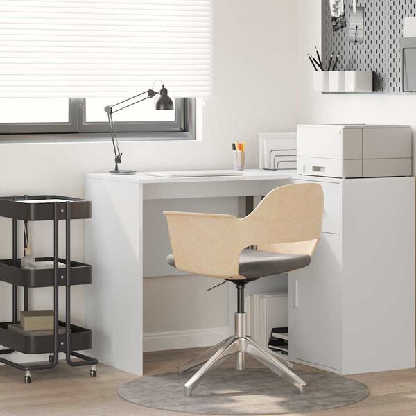 vidaXL デスク 棚で ストレージ付き ホワイト 102 x 50 x 75 cm エンジニアリングウッド