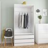 vidaXL ワードローブ ホワイト 100x50x200cm エンジニアリングウッド