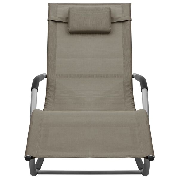 vidaXL サンラウンジャー 合成繊維製 トープ＆グレー